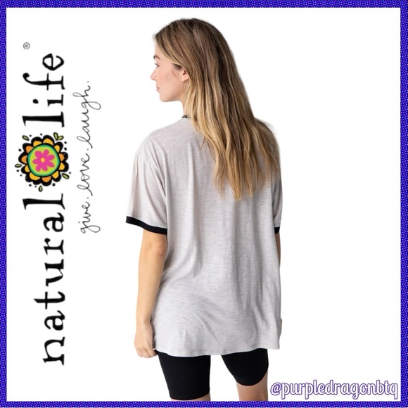 NATURAL LIFE RINGER OVERSIZED TEE SHIRT NWT - Picture 2 of 4